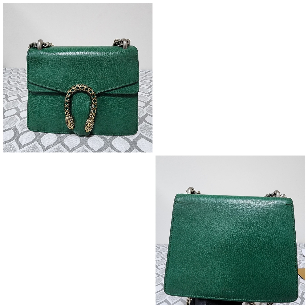 Gucci Small Leather Dionysus Crossbody Bag Green - Picture 7 of 16